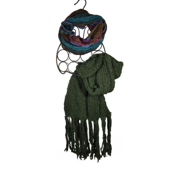 Raffaello Bettini Made In Italy Knit Green Scarf & Multicolor Infinity Scarf - Picture 1 of 9